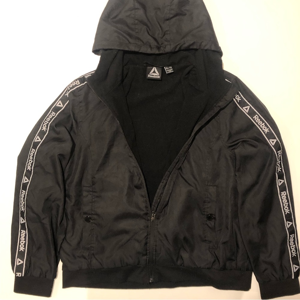 Reebok Full Zip Fall Jacket Womens Size XL Black and White
